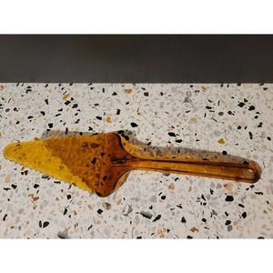 VTG Ultratemp Amber Brown Pie Cake Cutter Server Robinson Co. Serated Edge MCM